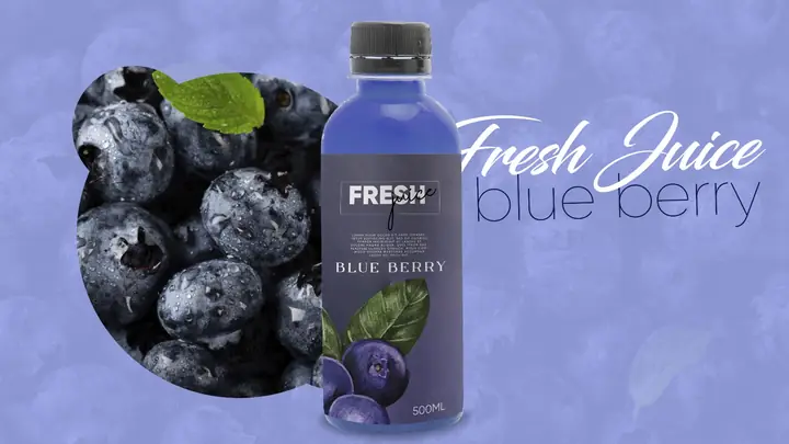 Fresh Juice — Blueberry — Packaging Design by Jadooger